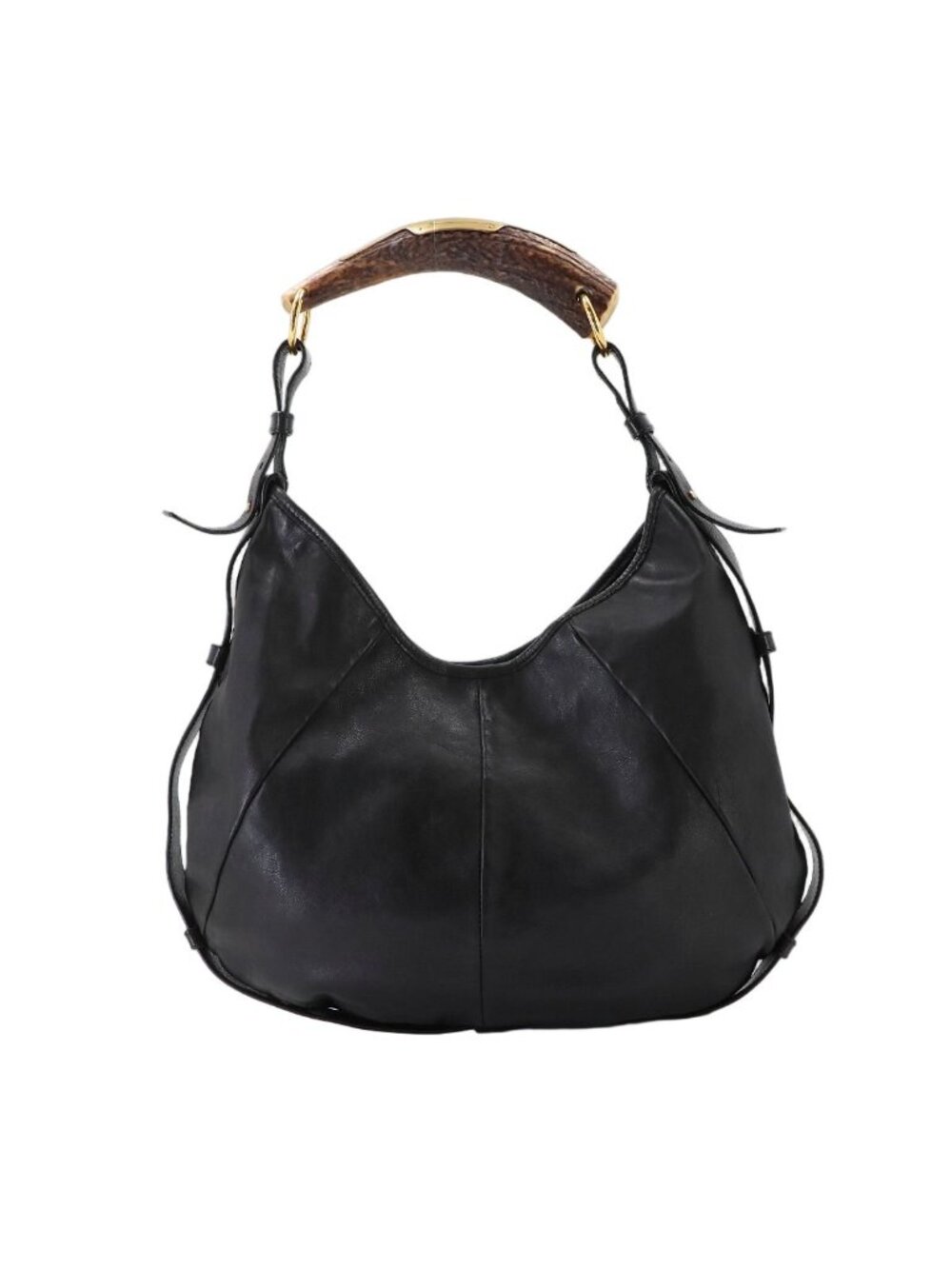 Saint Laurent Mombasa Bag Leather Black Silver